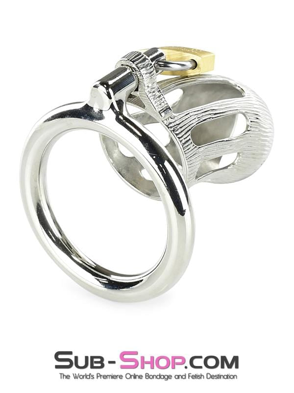 0399M      Itty Bitty Little Dicky Steel Locking Male Chastity Device with Cock Ring Chastity   , Sub-Shop.com Bondage and Fetish Superstore
