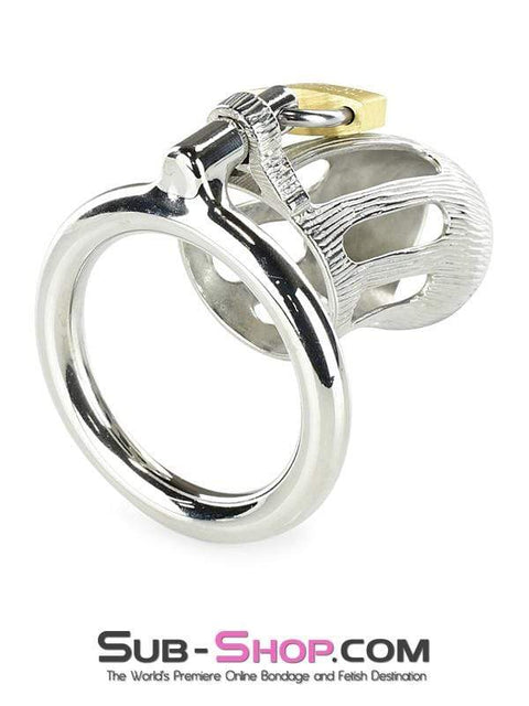 0399M-SIS      Itty Bitty Little Sissy Dicky Steel Locking Male Chastity Device with Cock Ring Sissy   , Sub-Shop.com Bondage and Fetish Superstore