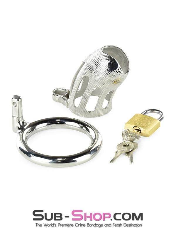 0399M      Itty Bitty Little Dicky Steel Locking Male Chastity Device with Cock Ring Chastity   , Sub-Shop.com Bondage and Fetish Superstore