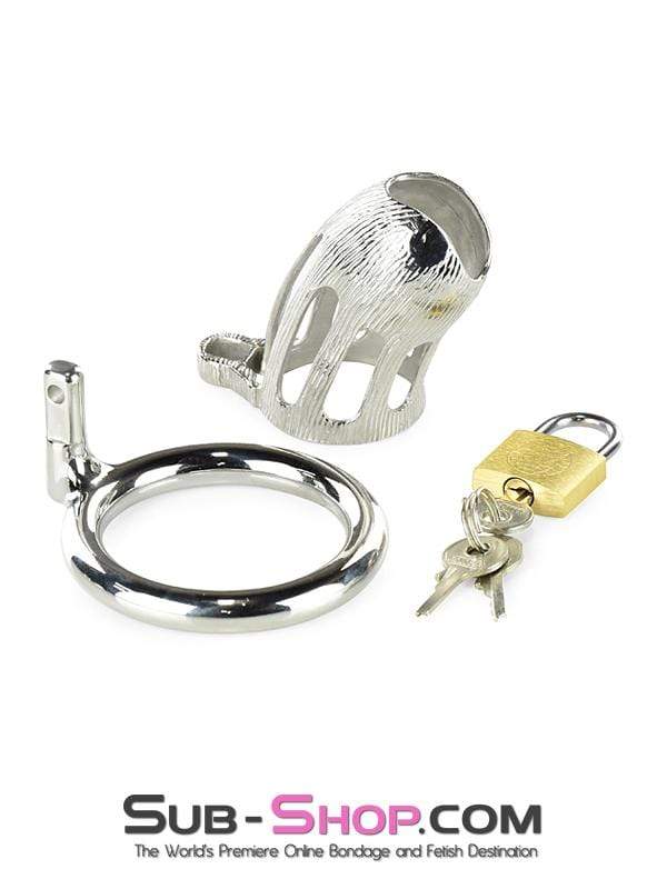 0399M-SIS      Itty Bitty Little Sissy Dicky Steel Locking Male Chastity Device with Cock Ring Sissy   , Sub-Shop.com Bondage and Fetish Superstore