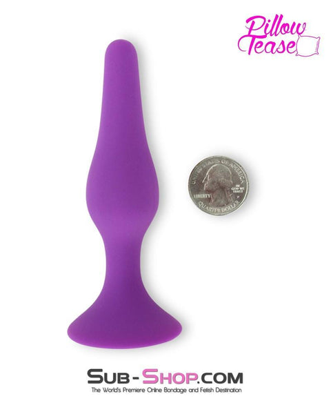 0402E      Purple Slim Silicone Butt Plug - LAST CHANCE - Final Closeout! MEGA Deal   , Sub-Shop.com Bondage and Fetish Superstore