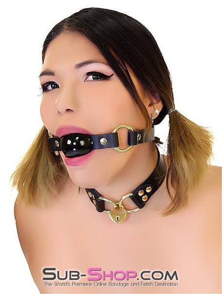 7862A      Heart of Gold Locking Padlock BDSM Collar - LAST CHANCE - Final Closeout! MEGA Deal   , Sub-Shop.com Bondage and Fetish Superstore