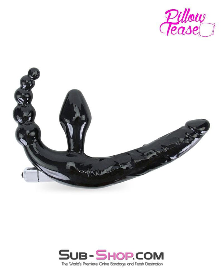 0414E      Strapless Strap On Vibrating Dildo with Anal Exciter Dildo   , Sub-Shop.com Bondage and Fetish Superstore