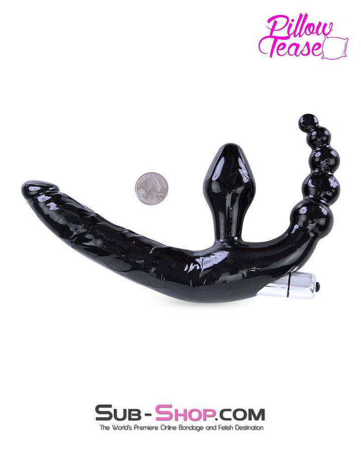 0414E      Strapless Strap On Vibrating Dildo with Anal Exciter Dildo   , Sub-Shop.com Bondage and Fetish Superstore