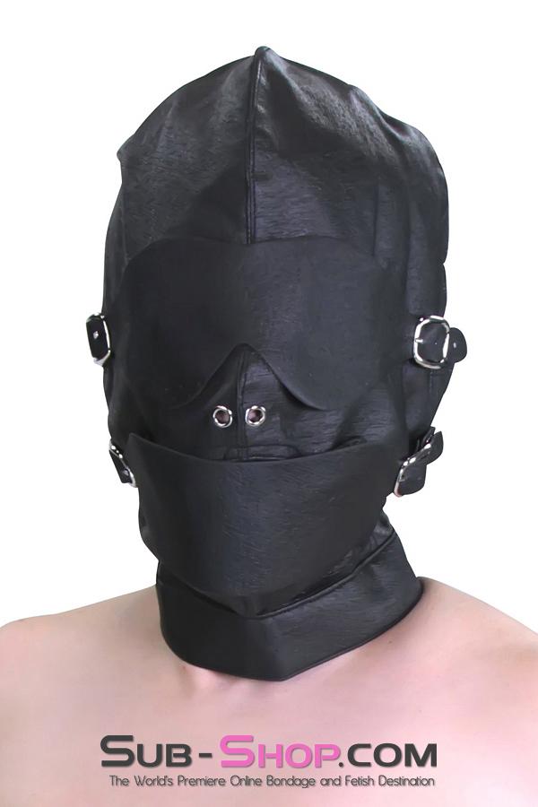 4417HS      Full Bondage Hood with Buckling Blindfold and Gag - LAST CHANCE - Final Closeout! Black Friday Blowout   , Sub-Shop.com Bondage and Fetish Superstore