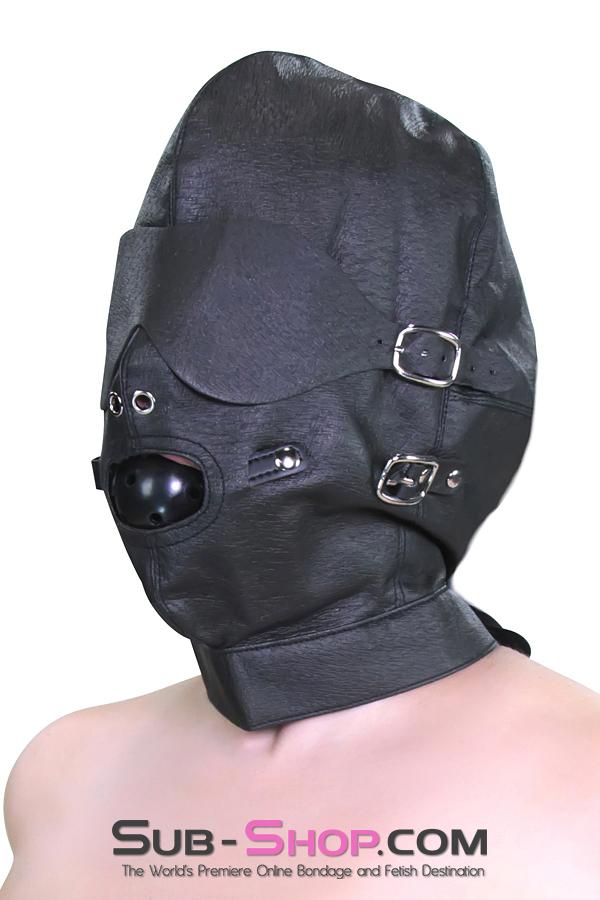 4417HS      Full Bondage Hood with Buckling Blindfold and Gag - LAST CHANCE - Final Closeout! Black Friday Blowout   , Sub-Shop.com Bondage and Fetish Superstore