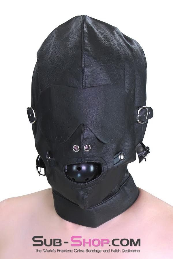 4417HS      Full Bondage Hood with Buckling Blindfold and Gag - LAST CHANCE - Final Closeout! Black Friday Blowout   , Sub-Shop.com Bondage and Fetish Superstore