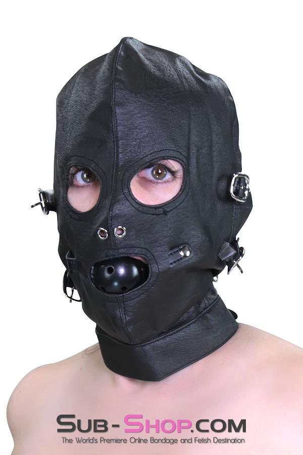 4417HS      Full Bondage Hood with Buckling Blindfold and Gag - LAST CHANCE - Final Closeout! Black Friday Blowout   , Sub-Shop.com Bondage and Fetish Superstore
