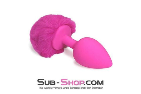 4451M      Somebunny Loves You Pink Powder Puff Bunny Tail, Large Pink Silicone Plug - LAST CHANCE - Final Closeout! MEGA Deal   , Sub-Shop.com Bondage and Fetish Superstore