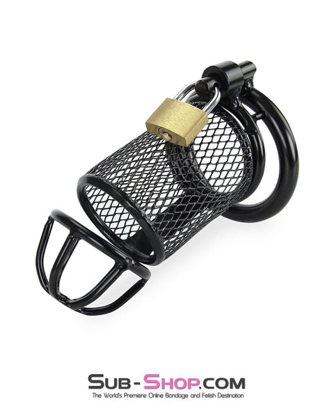 4725M-SIS      Caged Sissy Black Steel Tease and Denial Chastity Device Sissy   , Sub-Shop.com Bondage and Fetish Superstore