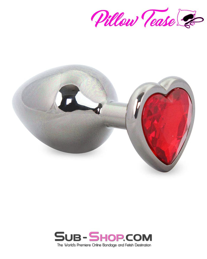 4727M      Heart Jeweled Stainless Steel Butt Plug – Medium Black Butt Plug   , Sub-Shop.com Bondage and Fetish Superstore
