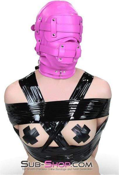4731RS-SIS      Hot Pink Deep Throat Sissy Pretty Fantasy Locking Sissy Mistress Full Hood with Removable Blindfold and 4" Penis Gag Sissy   , Sub-Shop.com Bondage and Fetish Superstore
