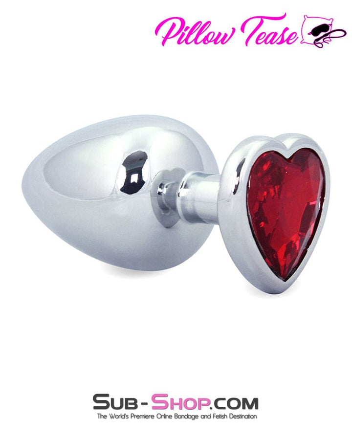 4736M      Red Heart Jeweled Stainless Steel Large Butt Plug Butt Plug   , Sub-Shop.com Bondage and Fetish Superstore