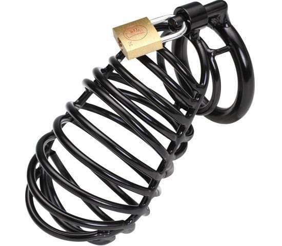 4738HS    Big Boy Black Anodized Steel Chastity Cock Cage Chastity   , Sub-Shop.com Bondage and Fetish Superstore