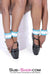 4795A      Gentle Persuasion Diamond Blue & White Leather Wrist Cuffs - LAST CHANCE - Final Closeout! MEGA Deal   , Sub-Shop.com Bondage and Fetish Superstore