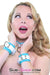 4795A      Gentle Persuasion Diamond Blue & White Leather Wrist Cuffs - LAST CHANCE - Final Closeout! MEGA Deal   , Sub-Shop.com Bondage and Fetish Superstore