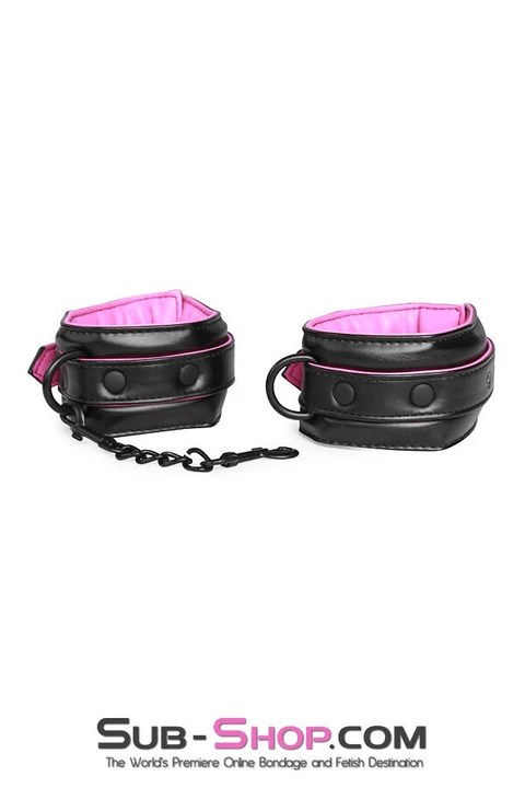 4799RS      Deluxe Padded Blackline Ankle Cuffs with Hot Pink Lining - LAST CHANCE - Final Closeout! MEGA Deal   , Sub-Shop.com Bondage and Fetish Superstore