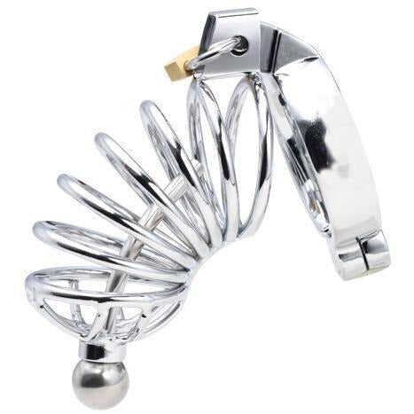 0503HS      Heavy Metal Steel Cock Chastity with Removable Urethral Sound Plug Chastity   , Sub-Shop.com Bondage and Fetish Superstore