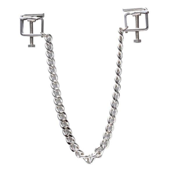 0512HS      Nipple Presses Chained Flat Nipple Clamps Nipple Clamp   , Sub-Shop.com Bondage and Fetish Superstore