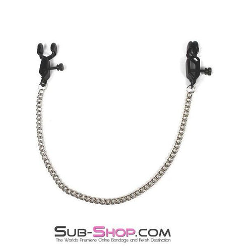 0526MH      Squeeze Play Blackline Wide Adjustable Nipple Clamps - MEGA Deal Black Friday Blowout   , Sub-Shop.com Bondage and Fetish Superstore
