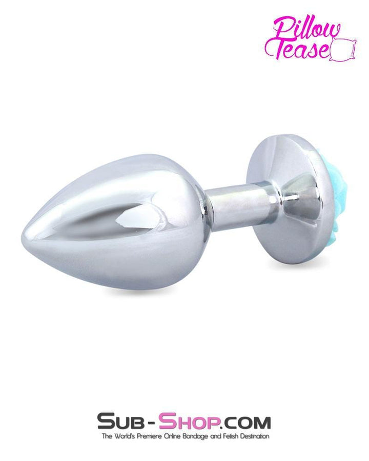 0541E      Diamond Blue Rose Medium Chromed Anal Plug - LAST CHANCE - Final Closeout! MEGA Deal   , Sub-Shop.com Bondage and Fetish Superstore