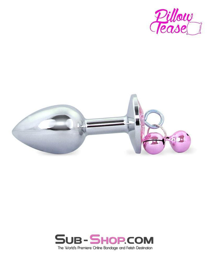 0542E      Belle of the Balls Small Pink Gem Plug with Pink Bells - LAST CHANCE - Final Closeout! MEGA Deal   , Sub-Shop.com Bondage and Fetish Superstore
