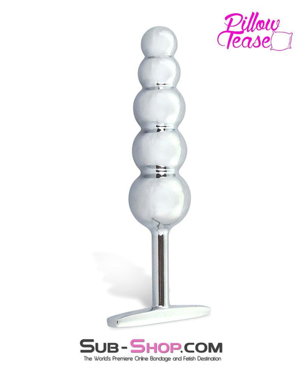 0546E      Steel Ball Graduated Anal Dildo With Wide Handle Base Anal Toys   , Sub-Shop.com Bondage and Fetish Superstore