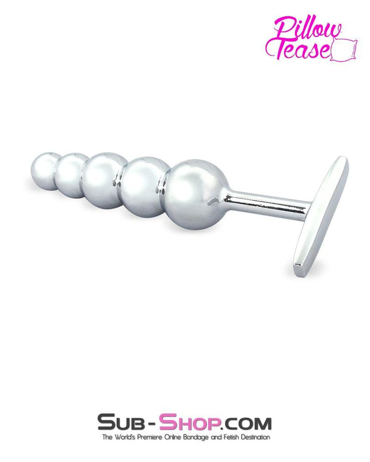 0546E      Steel Ball Graduated Anal Dildo With Wide Handle Base Anal Toys   , Sub-Shop.com Bondage and Fetish Superstore