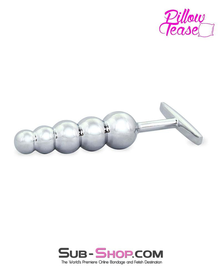 0546E      Steel Ball Graduated Anal Dildo With Wide Handle Base Anal Toys   , Sub-Shop.com Bondage and Fetish Superstore