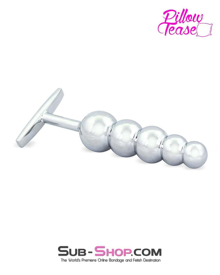 0546E      Steel Ball Graduated Anal Dildo With Wide Handle Base Anal Toys   , Sub-Shop.com Bondage and Fetish Superstore