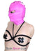 0565RS      Hot Pink Leatherette Open Lacing Back Eyes Bondage Girl Hood - MEGA Deal Black Friday Blowout   , Sub-Shop.com Bondage and Fetish Superstore