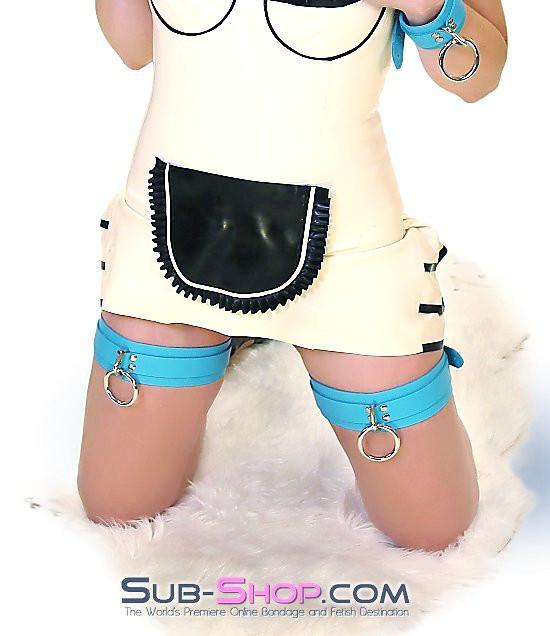 5704A      Diamond Blue Leather Bondage Thigh Cuffs Waist and Thigh Cuffs   , Sub-Shop.com Bondage and Fetish Superstore