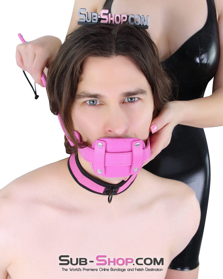 5709RS      Hot Pink Locking Penis Gag - MEGA Deal Black Friday Blowout   , Sub-Shop.com Bondage and Fetish Superstore