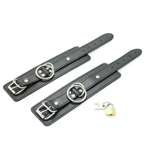 5713M      Heavy Weight Vegan Leather Loop & O-Ring Ankle Cuffs Cuffs   , Sub-Shop.com Bondage and Fetish Superstore