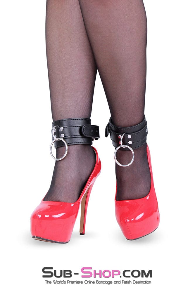 5713M      Heavy Weight Vegan Leather Loop & O-Ring Ankle Cuffs Cuffs   , Sub-Shop.com Bondage and Fetish Superstore