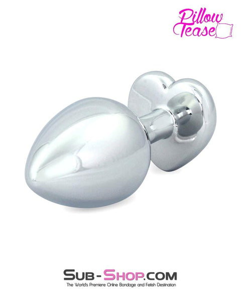 5720M      Red Heart Jeweled Stainless Steel Medium Butt Plug - LAST CHANCE - Final Closeout! MEGA Deal   , Sub-Shop.com Bondage and Fetish Superstore