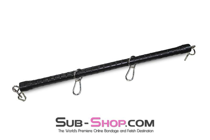 0572M      Pandora’s Box Black Wrapped Spreader Bar with 4 Snap Clip Connectors Spreader Bar   , Sub-Shop.com Bondage and Fetish Superstore