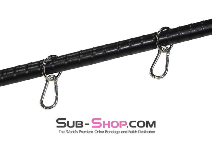 0572M      Pandora’s Box Black Wrapped Spreader Bar with 4 Snap Clip Connectors Spreader Bar   , Sub-Shop.com Bondage and Fetish Superstore