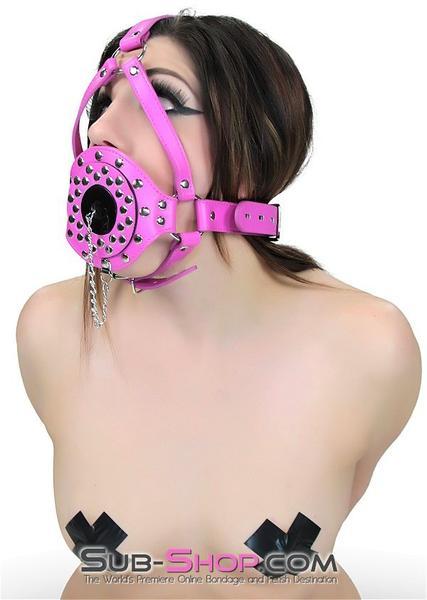 5744RS      Hot For Pink Riveted Plug Gag Trainer Gags   , Sub-Shop.com Bondage and Fetish Superstore