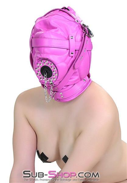 5762RS-SIS      Hot Pink Put a Plug In Fetish Services It Locking Sissy Boi Bondage Hood with Plug Gag Sissy   , Sub-Shop.com Bondage and Fetish Superstore