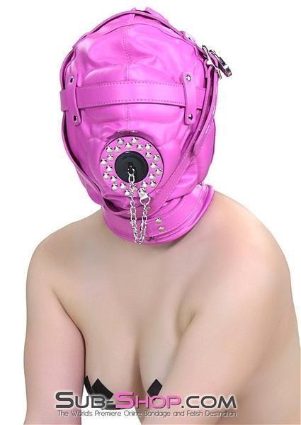 5762RS-SIS      Hot Pink Put a Plug In Fetish Services It Locking Sissy Boi Bondage Hood with Plug Gag Sissy   , Sub-Shop.com Bondage and Fetish Superstore