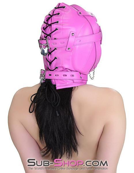 5762RS-SIS      Hot Pink Put a Plug In Fetish Services It Locking Sissy Boi Bondage Hood with Plug Gag Sissy   , Sub-Shop.com Bondage and Fetish Superstore