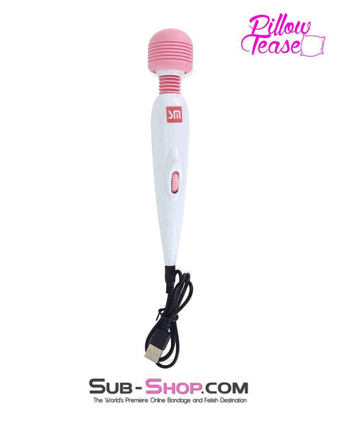 5768M-SIS      Sissy Damsel Rechargeable Variable Speed Pink Mini Magic Wand Sissy   , Sub-Shop.com Bondage and Fetish Superstore