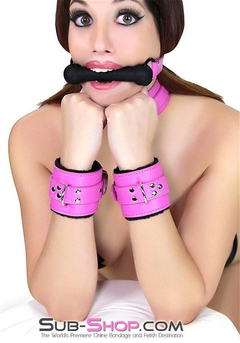 5772RS      Cuddle Up Hot Pink Lined Locking Bondage Wrist Cuffs - LAST CHANCE - Final Closeout! MEGA Deal   , Sub-Shop.com Bondage and Fetish Superstore