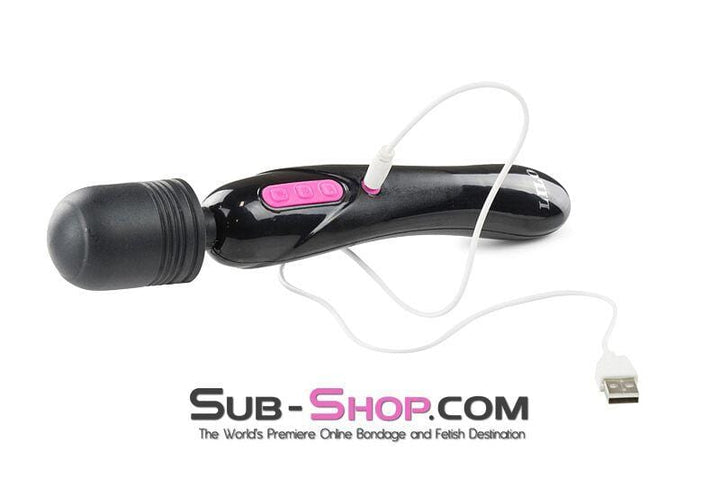 5775M      Dual Motor Rechargeable 10 Speed BLACK Wand Vibrator - MEGA Deal MEGA Deal   , Sub-Shop.com Bondage and Fetish Superstore