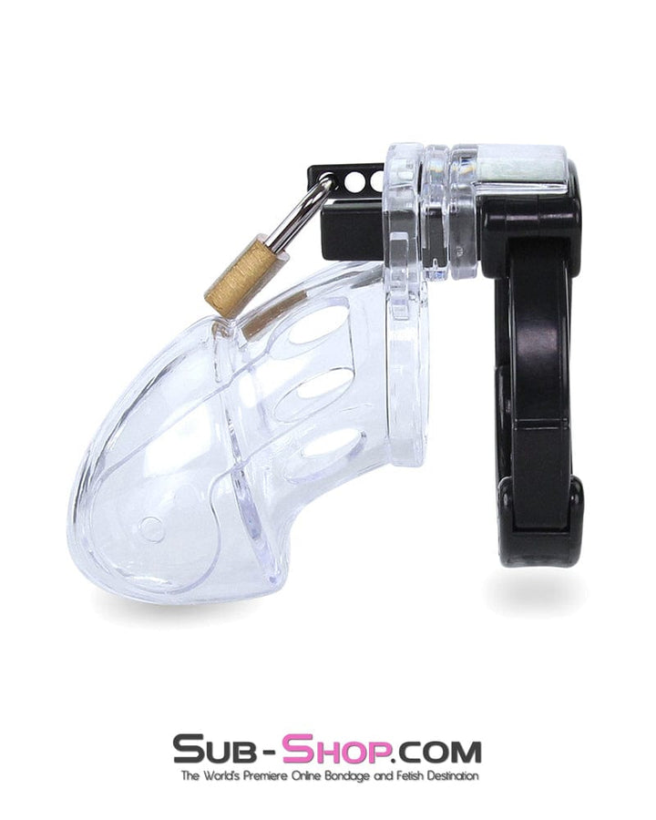 5779AE      Jacked Up Adjustable Clear Polycarbonate Locking Male Cock Cuff Chastity Device Chastity   , Sub-Shop.com Bondage and Fetish Superstore
