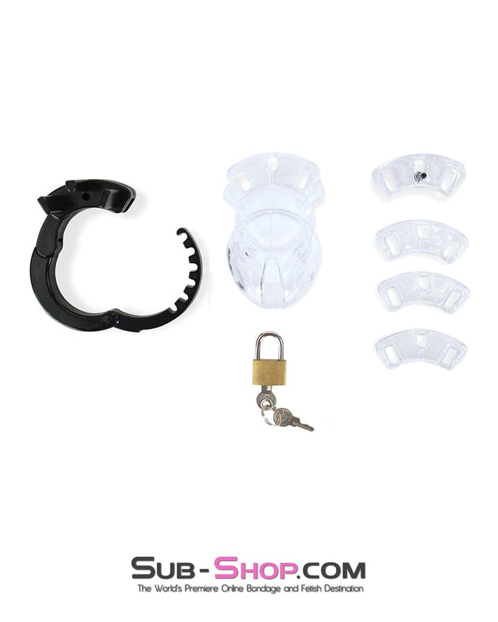5779AE      Jacked Up Adjustable Clear Polycarbonate Locking Male Cock Cuff Chastity Device Chastity   , Sub-Shop.com Bondage and Fetish Superstore