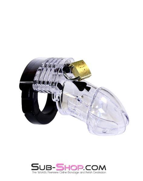 5779AE      Jacked Up Adjustable Clear Polycarbonate Locking Male Cock Cuff Chastity Device Chastity   , Sub-Shop.com Bondage and Fetish Superstore