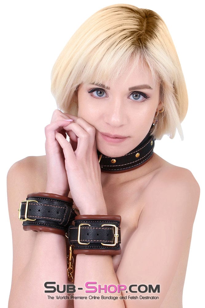 5781M      Cowgirl Gold Standard Thick Padded Wrist Bondage Cuffs Cuffs   , Sub-Shop.com Bondage and Fetish Superstore