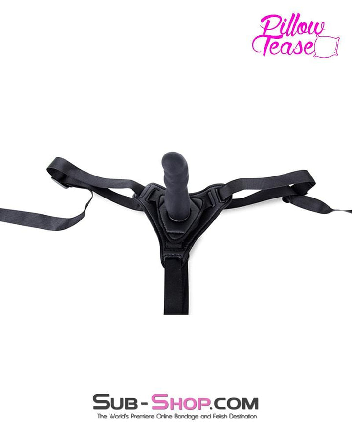 0588E      Black Ridged G-Spot Silicone Strap On Dildo and Comfort Harness Set Strap On   , Sub-Shop.com Bondage and Fetish Superstore